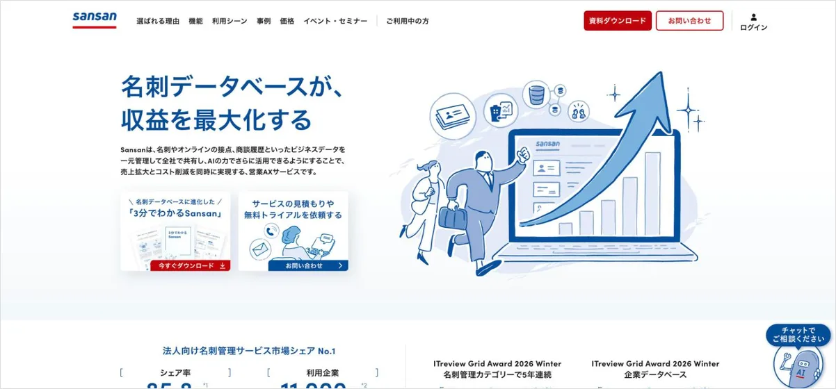 Sansanの公式サイト